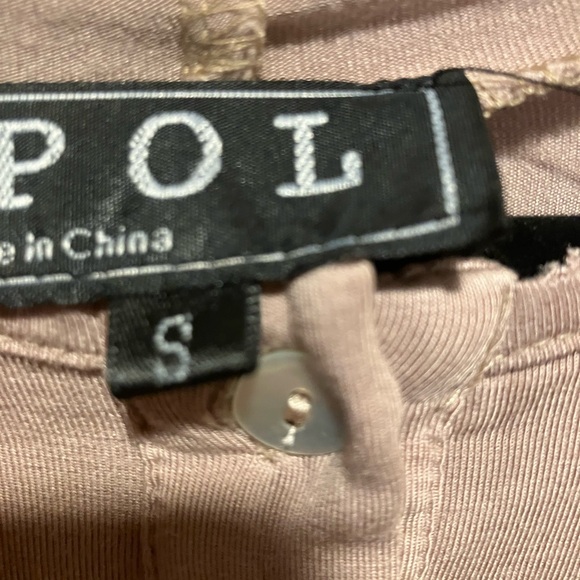 POL‎ Women's Beige Boho Crochet Detail Hooded Tunic Oversized NWT Size S - Picture 5 of 7